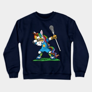 Dabbing Unicorn Lacrosse LAX Crewneck Sweatshirt